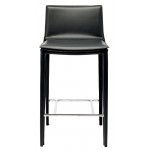 Palma Black Leather Counter Stool