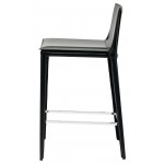 Palma Black Leather Counter Stool