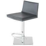 Palma Dark Grey Leather Adjustable Stool