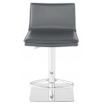 Palma Dark Grey Leather Adjustable Stool