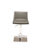 Palma Dark Grey Leather Adjustable Stool