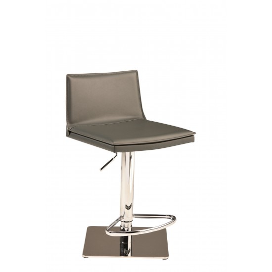 Palma Dark Grey Leather Adjustable Stool