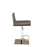 Palma Dark Grey Leather Adjustable Stool