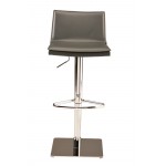 Palma Dark Grey Leather Adjustable Stool