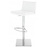 Palma White Leather Adjustable Stool