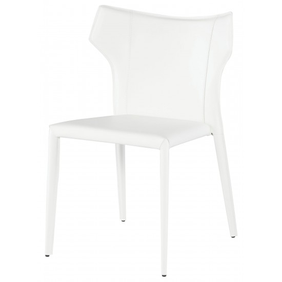 Wayne White Leather Dining Chair, HGND131