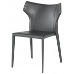 Wayne Dark Grey Leather Dining Chair, HGND132