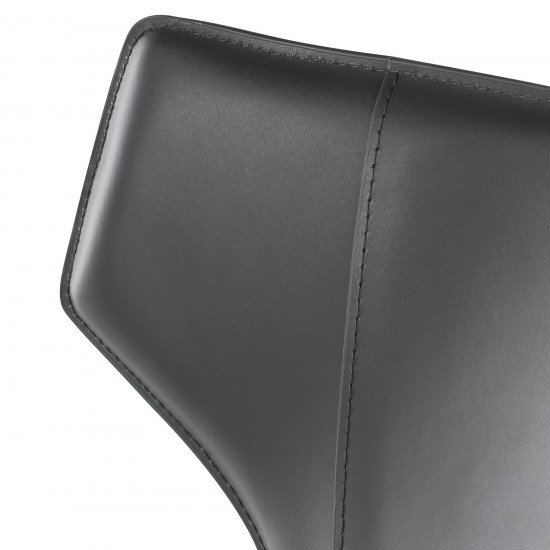 Wayne Dark Grey Leather Dining Chair, HGND132