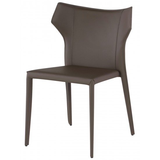 Wayne Mink Leather Dining Chair