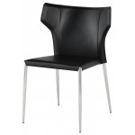 Wayne Black Leather Dining Chair, HGND135