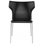 Wayne Black Leather Dining Chair, HGND135