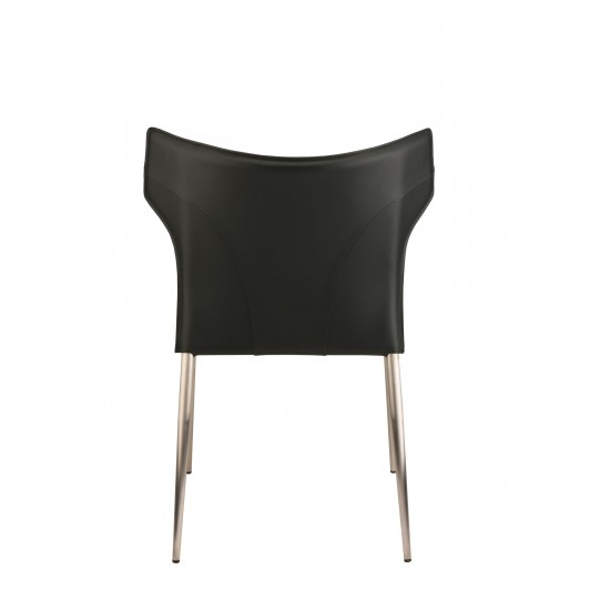 Wayne Black Leather Dining Chair, HGND135