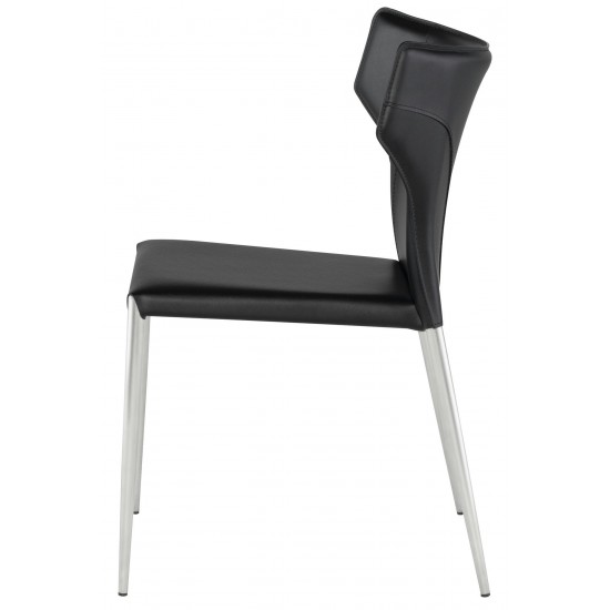 Wayne Black Leather Dining Chair, HGND135