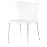 Wayne White Leather Dining Chair, HGND136