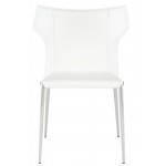 Wayne White Leather Dining Chair, HGND136