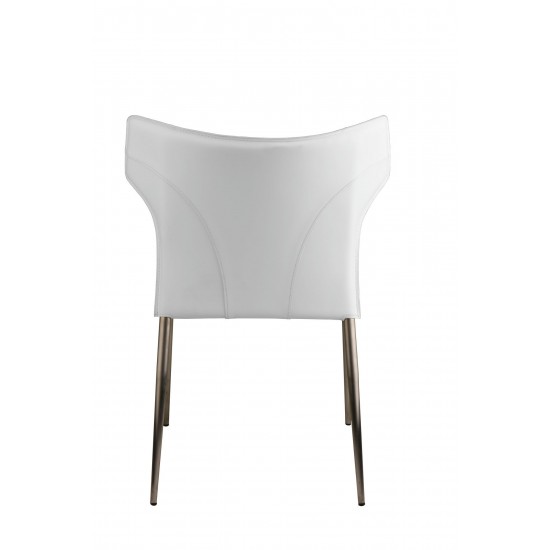 Wayne White Leather Dining Chair, HGND136