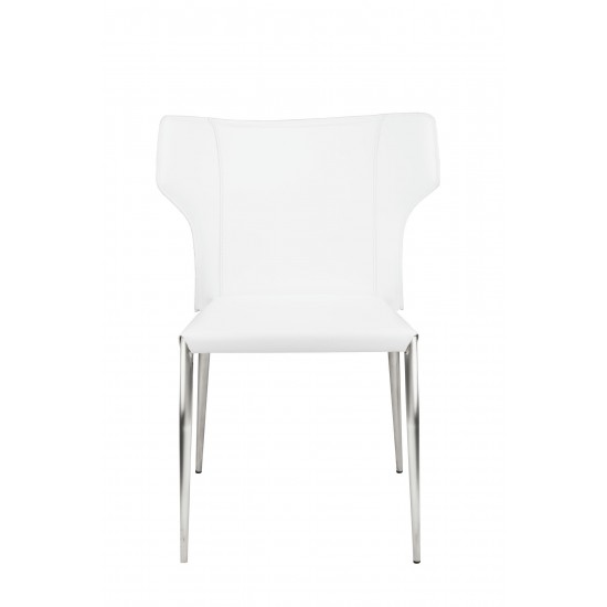 Wayne White Leather Dining Chair, HGND136