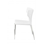 Wayne White Leather Dining Chair, HGND136