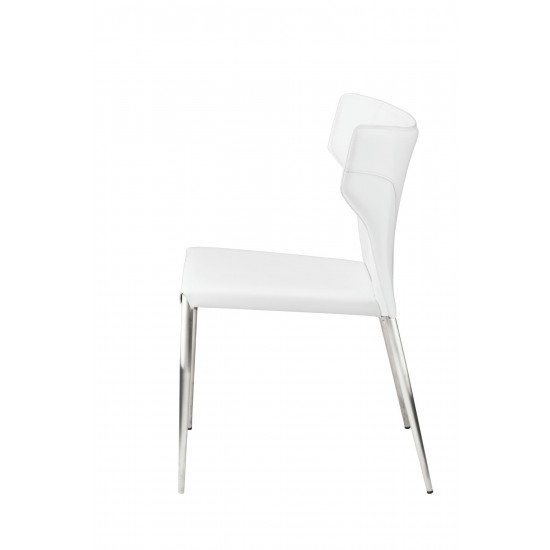 Wayne White Leather Dining Chair, HGND136