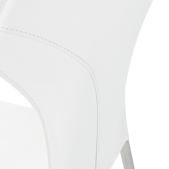 Wayne White Leather Dining Chair, HGND136