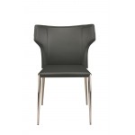 Wayne Dark Grey Leather Dining Chair, HGND137