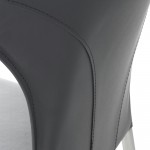 Wayne Dark Grey Leather Dining Chair, HGND137