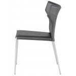 Wayne Dark Grey Leather Dining Chair, HGND137