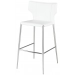 Wayne White Leather Bar Stool, HGND141