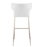Wayne White Leather Bar Stool, HGND141