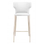 Wayne White Leather Bar Stool, HGND141