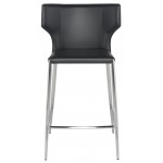 Wayne Dark Grey Leather Counter Stool, HGND147