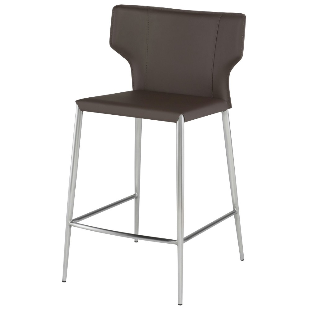 Wayne Mink Leather Counter Stool, HGND148