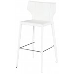 Wayne White Leather Bar Stool, HGND151