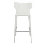 Wayne White Leather Bar Stool, HGND151