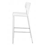 Wayne White Leather Bar Stool, HGND151