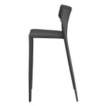 Wayne Dark Grey Leather Bar Stool, HGND152