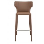 Wayne Mink Leather Bar Stool