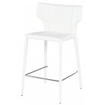 Wayne White Leather Counter Stool, HGND156