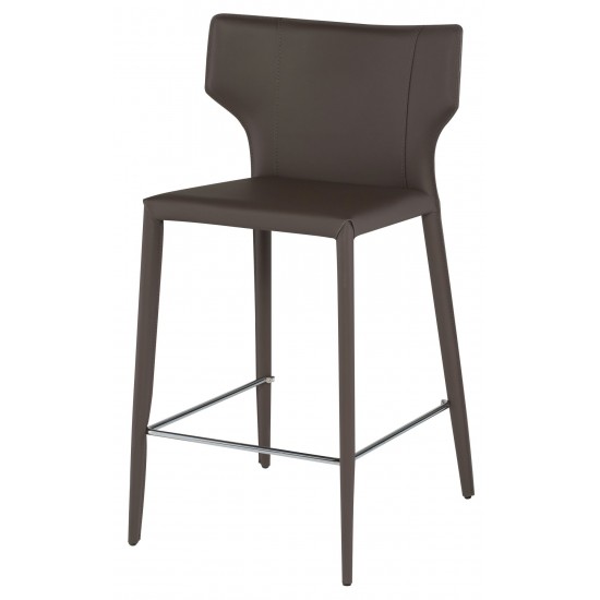 Wayne Mink Leather Counter Stool, HGND158