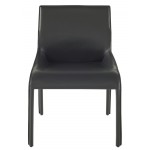 Delphine Dark Grey Leather Dining Chair, HGND212