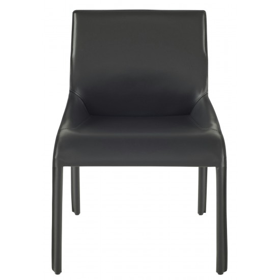 Delphine Dark Grey Leather Dining Chair, HGND212