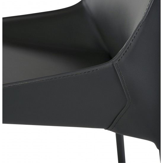 Delphine Dark Grey Leather Dining Chair, HGND212