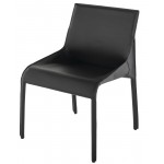 Delphine Black Leather Dining Chair