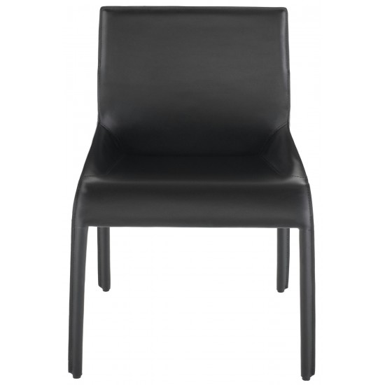 Delphine Black Leather Dining Chair