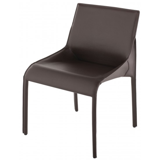 Delphine Brown Leather Dining Chair