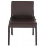 Delphine Brown Leather Dining Chair