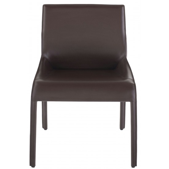 Delphine Brown Leather Dining Chair