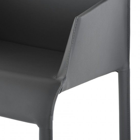 Delphine Dark Grey Leather Dining Chair, HGND218