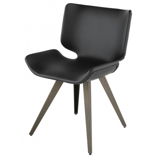 Astra Black Naugahyde Dining Chair