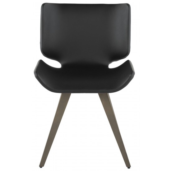 Astra Black Naugahyde Dining Chair